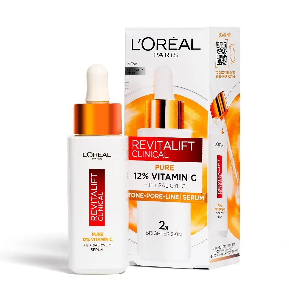 سرم ویتامین سی 12 درصد لورآل اورجینال مدل LOreal Revitalift Clinical Vitamin C درصد12 Serum